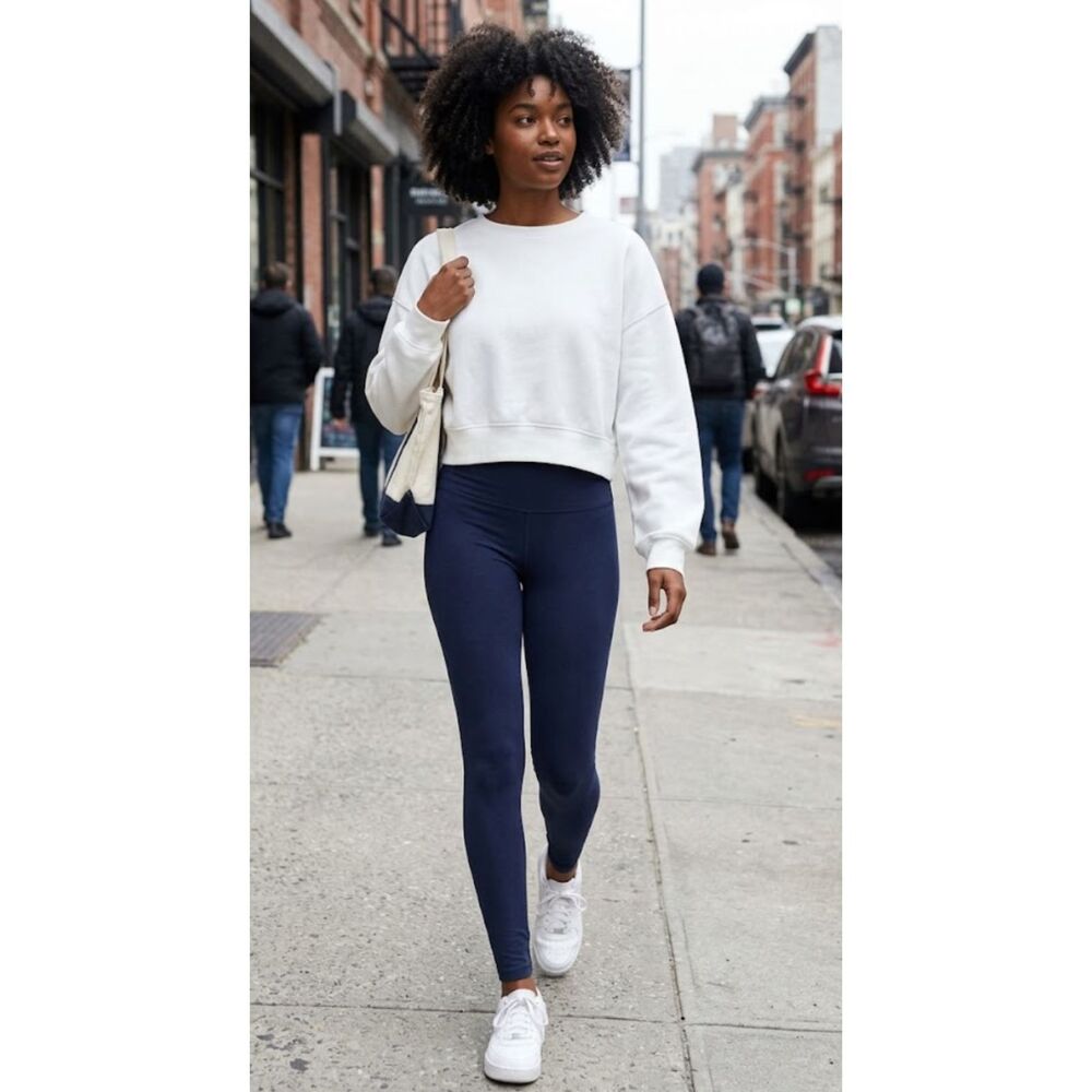 New Aero Aeropostale Perfect Mid Rise Leggings Navy Blue Women's Size Medium